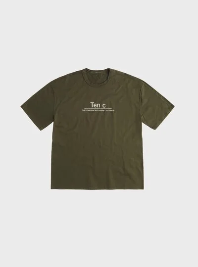 TEN C - BRAND COTTON JERSEY T-SHIRT - Green Lizard - TEN C