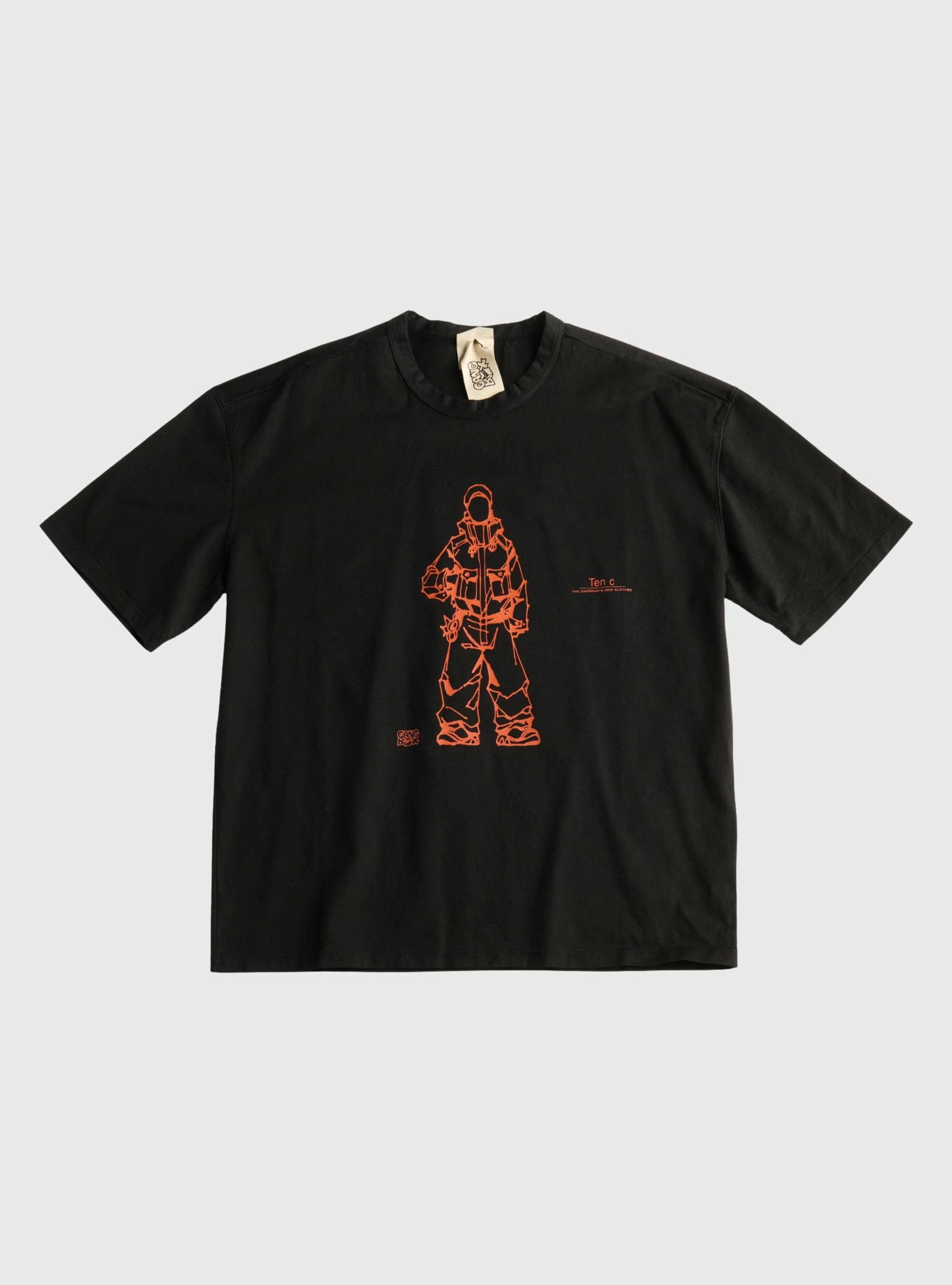 TEN C - GARMENT DYED COTTON JERSEY T-SHIRT - GANG BOX COLAB - Black - TEN C