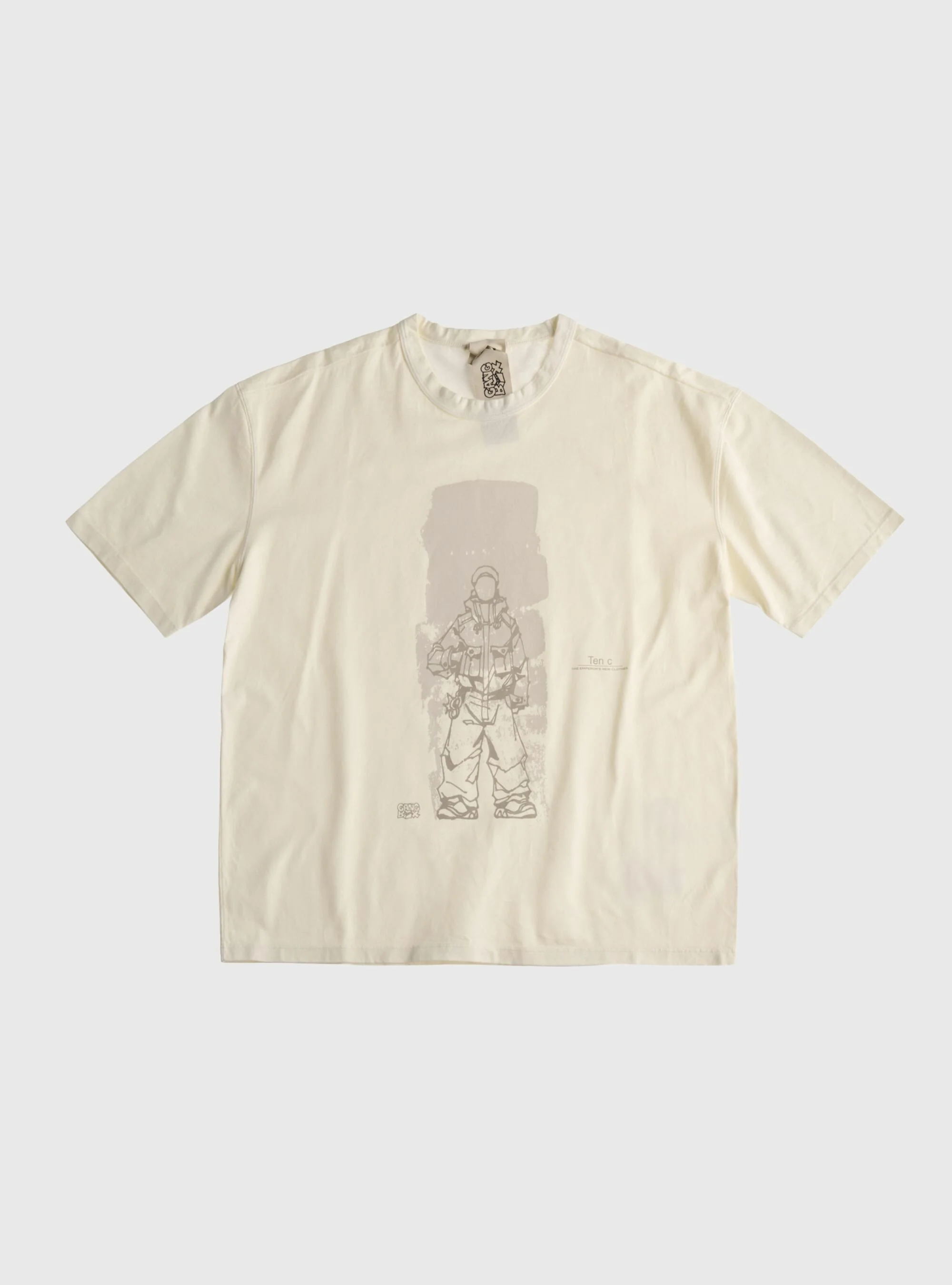 TEN C - COTTON JERSEY T-SHIRT - GANG BOX COLAB - Chalk - TEN C