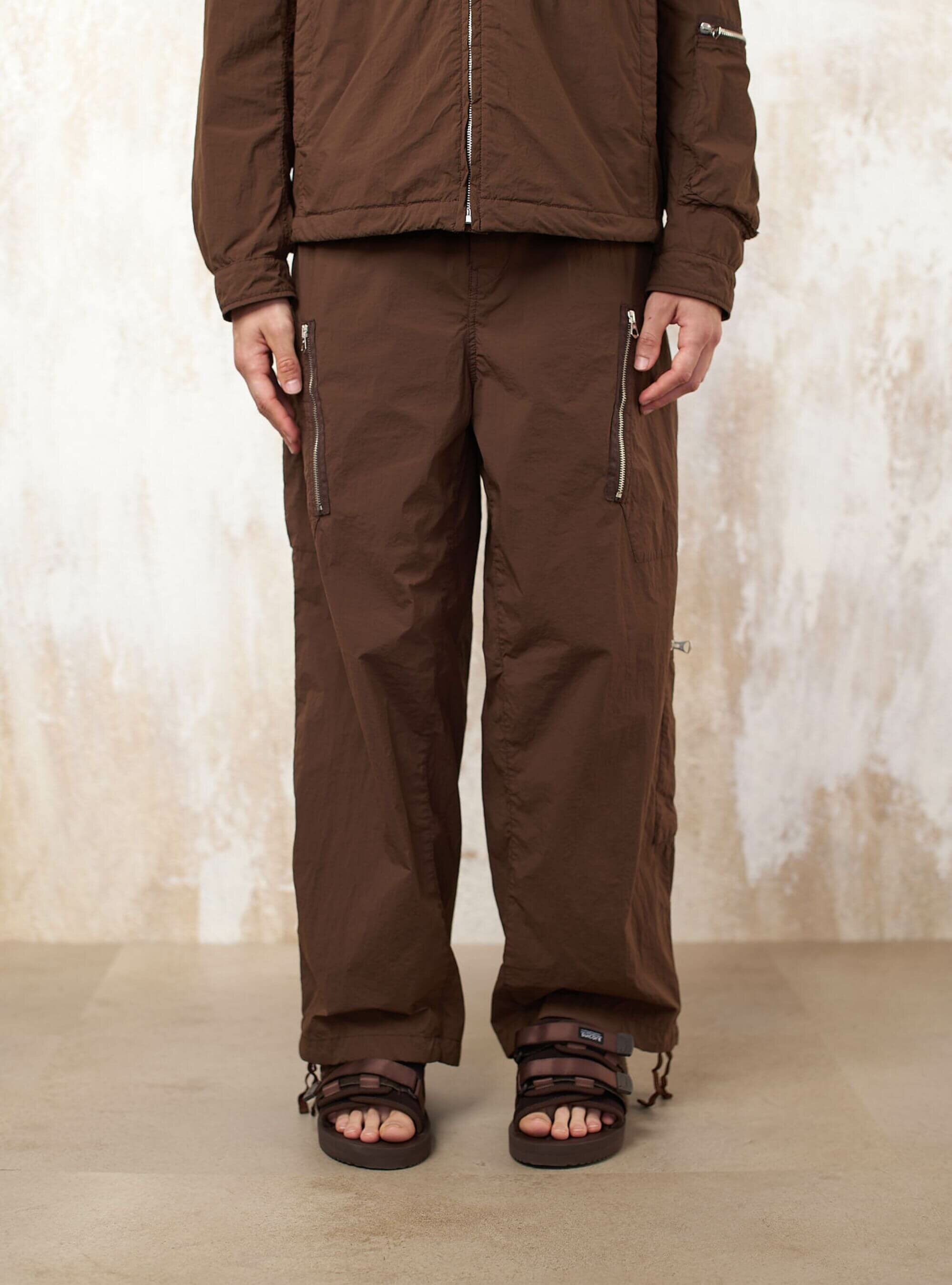 パンツ Ten-c NYLON CARGO TROUSERS BLACK Garment Dyed Nylon Tactel Trousers | Ten c ®