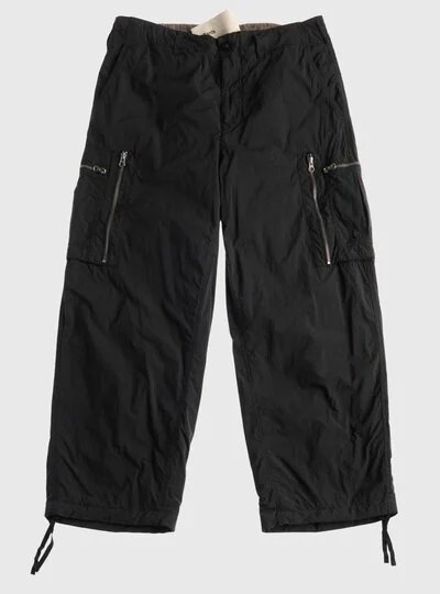 TEN C - GARMENT DYED NYLON TACTEL TROUSERS - Black - TEN C