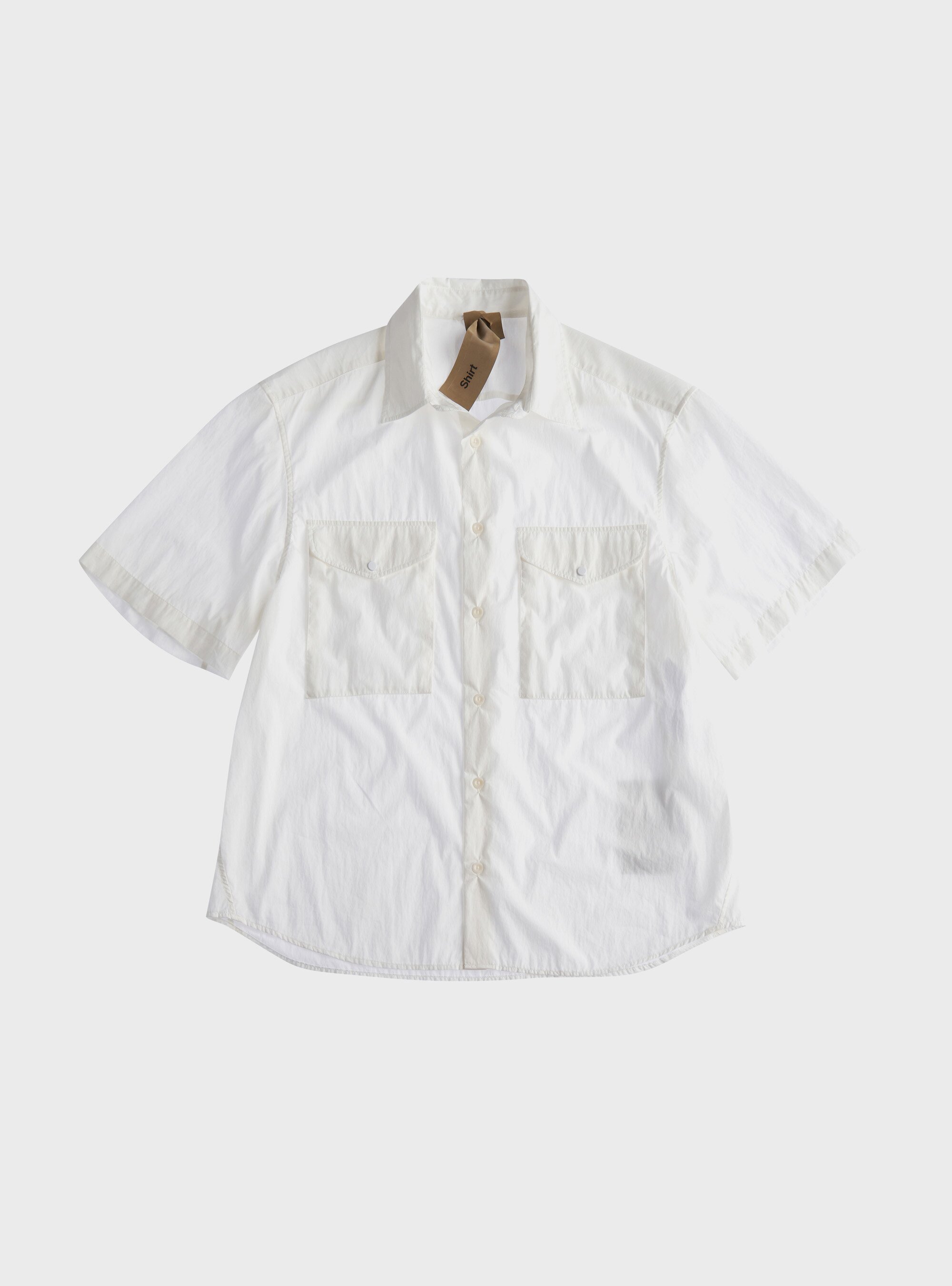 TEN C - PIECE DYED COTTON POPLIN SHIRT - Snow White - TEN C