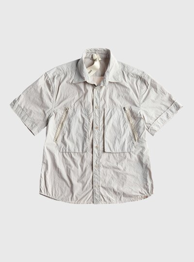 TEN C - GARMENT DYED NYLON TACTEL SHIRT - Pale Taupe - TEN C