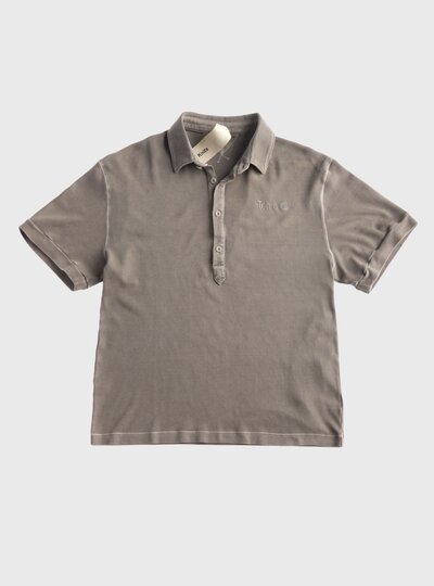 TEN C - MINERAL GARMENT DYED POLO - Iron Grey - TEN C