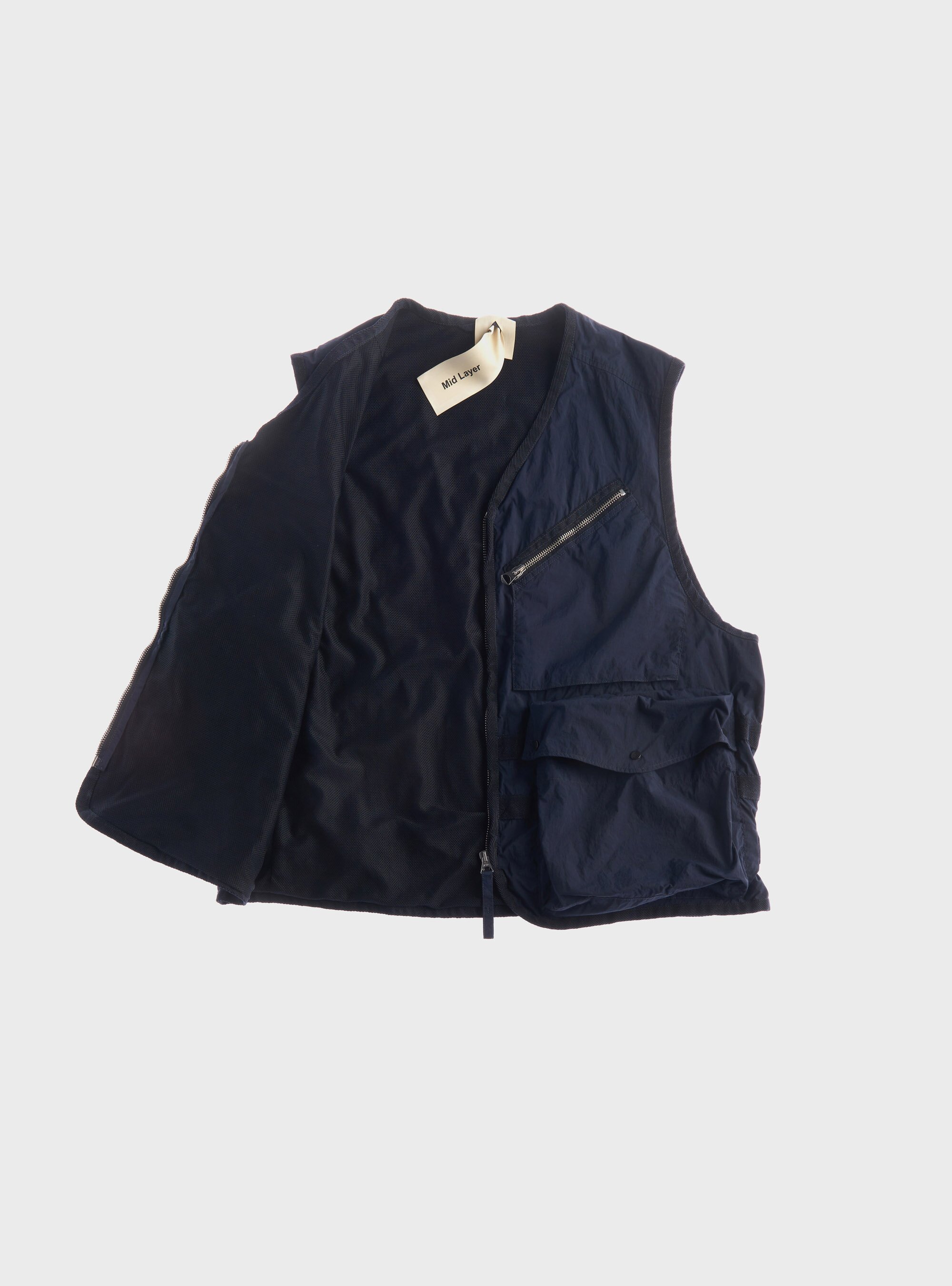 TEN C - GARMENT DYED NYLON TACTEL MID LAYER - Blue - TEN C