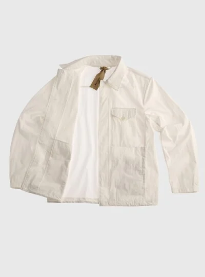 TEN C - PIECE DYED TECH COTTON JACKET - White - TEN C