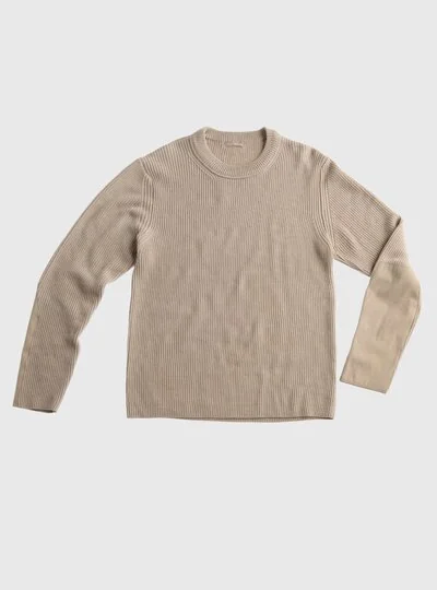 TEN C - COTTON KNIT OJJ DETAILS - Pale Taupe - TEN C