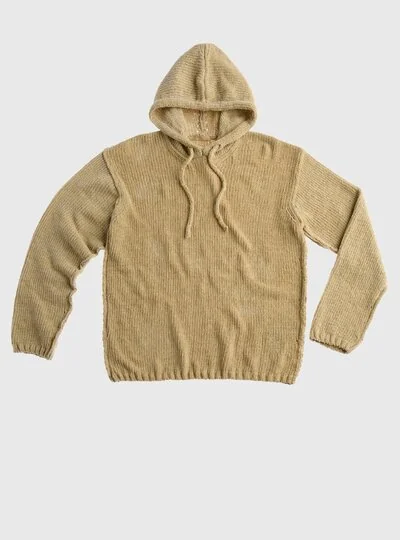HODDED CHENILLE COTTON KNIT - Zoom