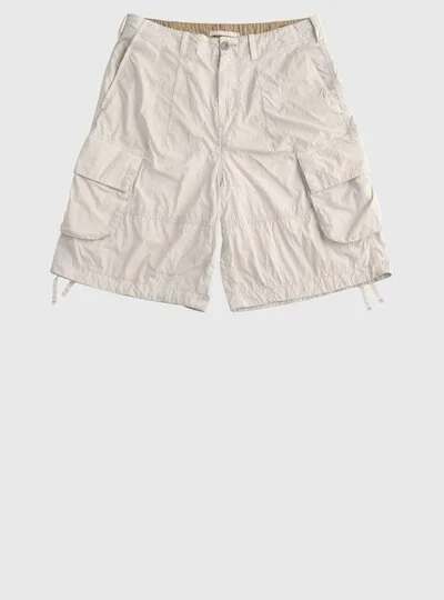 TEN C - GARMENT DYED NYLON TACTEL SHORTS - Grey Cloud - TEN C