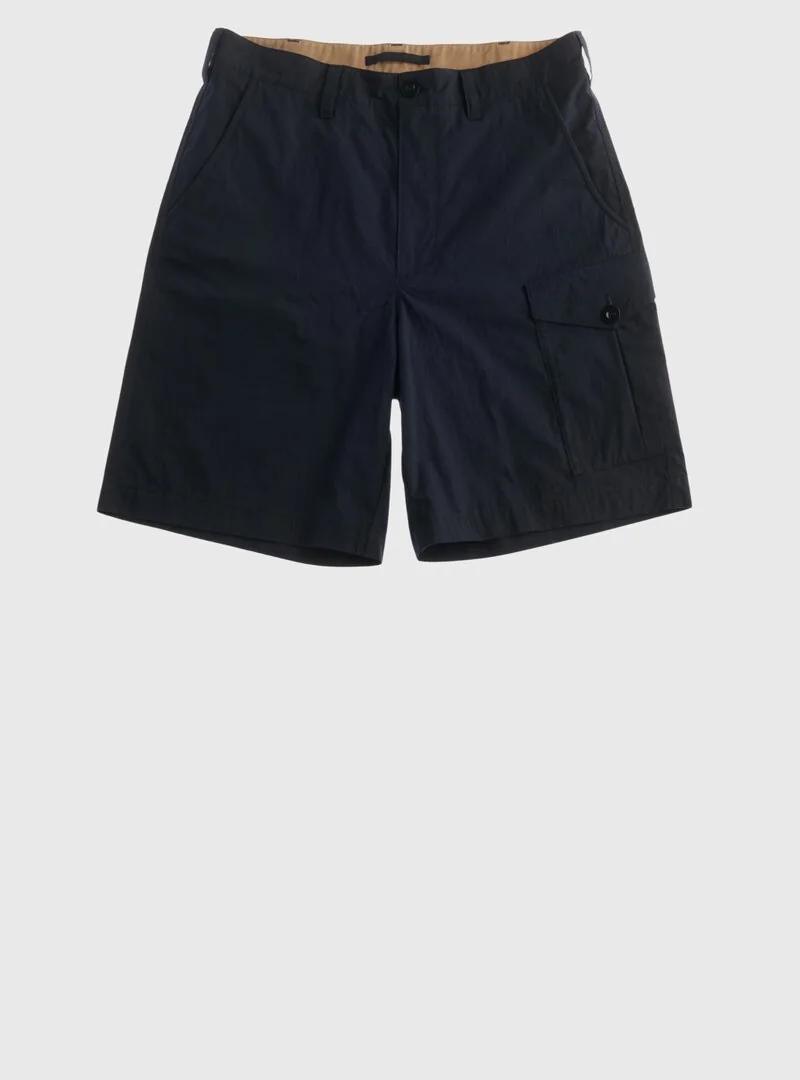 STRAIGHT-LEG PIECE DYED COTTON SHORTS