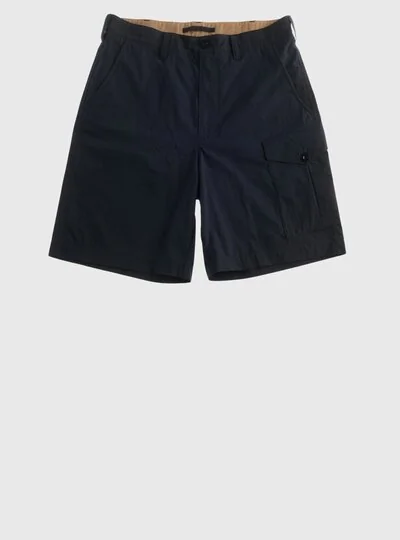 TEN C - STRAIGHT-LEG PIECE DYED COTTON SHORTS - Blue - TEN C