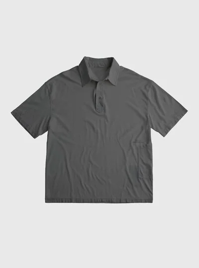 LIGHT MARMO DYED COTTON POLO - Zoom