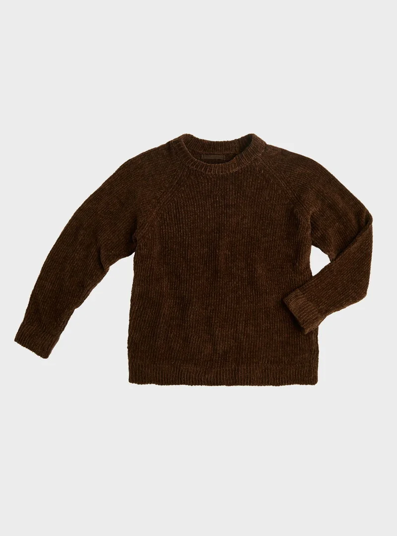 AKIRA COTTON CHENILLE CREWNECK SWEATER