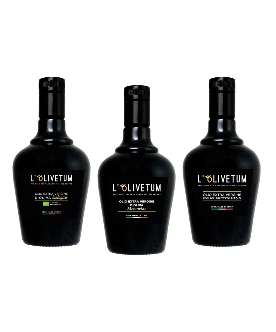 Olio extra vergine d'oliva 3 bottiglie da 500 ml - Biologico, Memoriae & Fruttato Medio