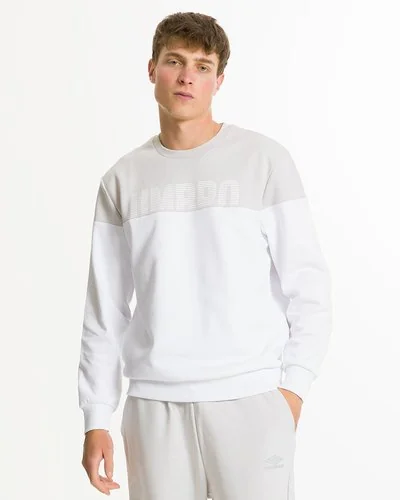 Crewneck sweatshirt with lettering print - Glacier Gray White