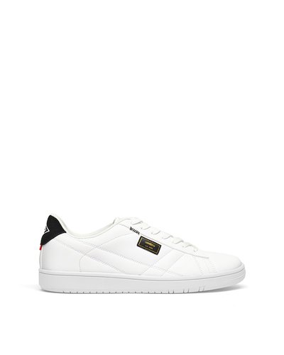 BRIGHT LTX - Laced Sneaker  with crossover stitching - White  Black