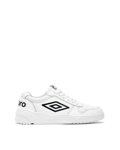 Wells – Perforated sneakers in synthetic leather - White  Black