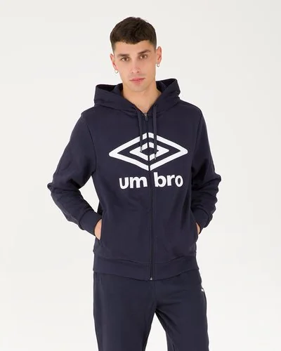 Felpa con zip e cappuccio Fleece - Blu Navy