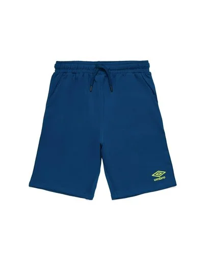 Pantaloncini in cotone con logo laterale - Blu Denim