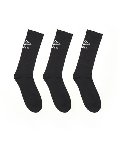 3 pack mid-cut sport socks with cuffs - Black