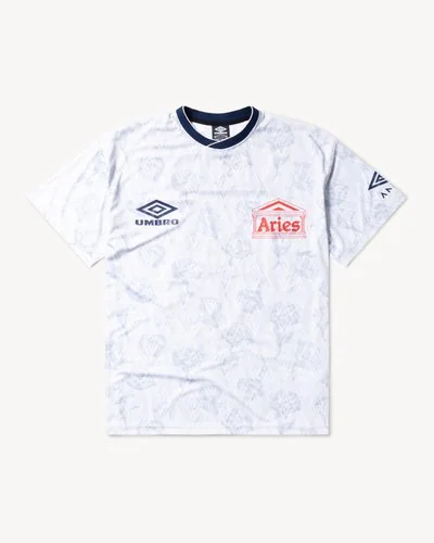 Aries White Roses SS Football Jersey - White