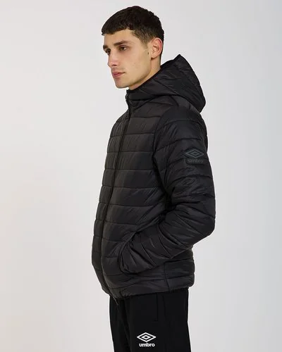 Padded jacket with logo patch - Black