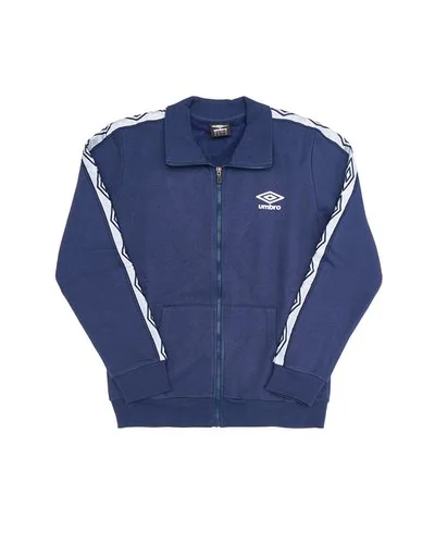 Brushed fleece full zip with logo band - Navy Blue