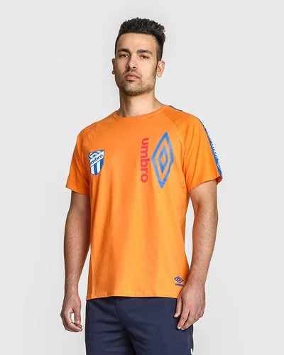 T-shirt con scudetto e banda logata - Arancione