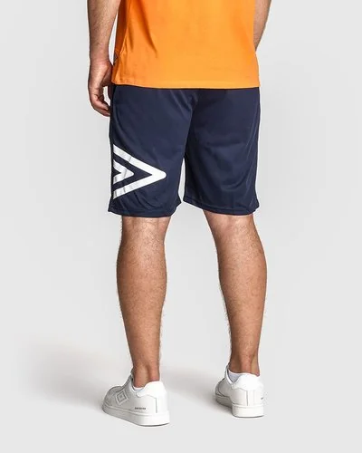 Cotton shorts with print - Navy Blue