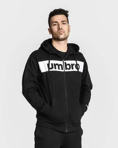 Zipped hoodie with print - Black