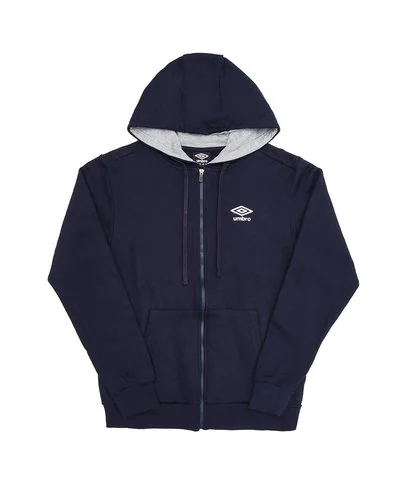 Uomo Umbro - Felpa con zip in cotone garzato - Blu Navy -  3