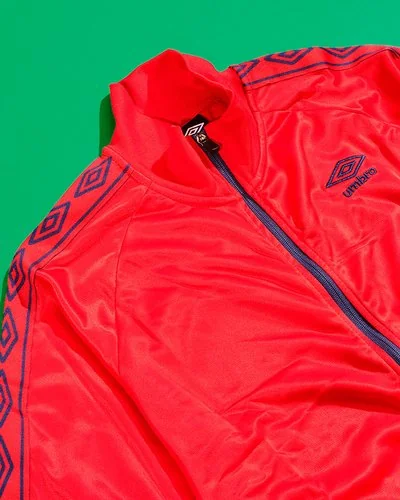 Uomo Umbro - Felpa con zip in triacetato - Rosso / Blu Navy -  3