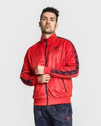 Triacetate track jacket - Red / Navy Blue