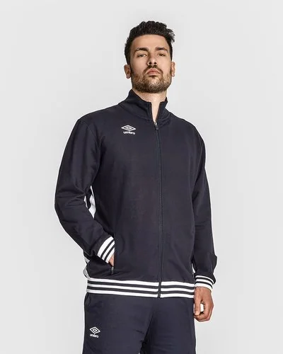 Zipped sweatshirt with logo print - Navy Blue