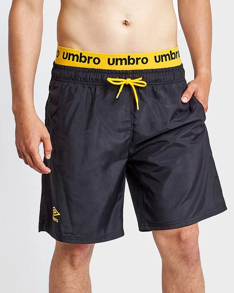 Beach Short With Logo Print Elastic Band - Umbro Italia