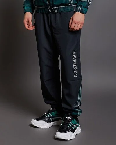 Retro vibes jogger pants with tartan inserts - Green / Black