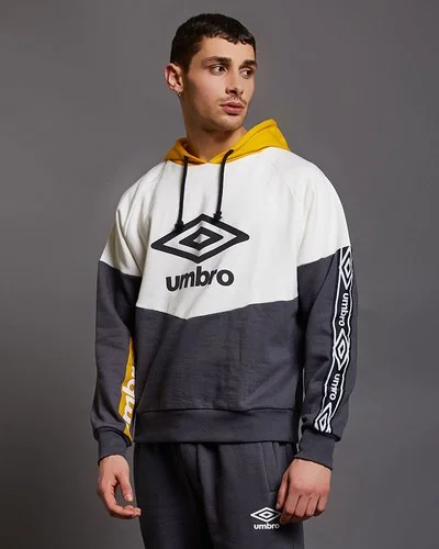 Felpa colorblock con banda logata - Nero