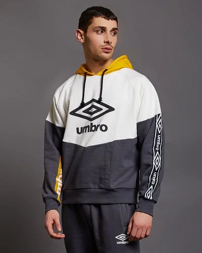 Colorblock hoodie with logo print band