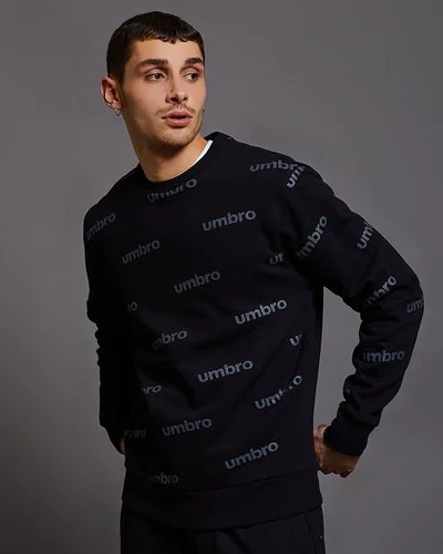 Crew neck with all over print - Black