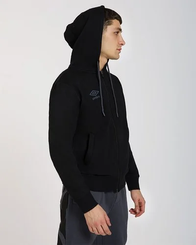 Felpa garzata con zip - Nero