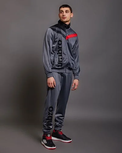 Polyester tracksuit with contrasting inserts