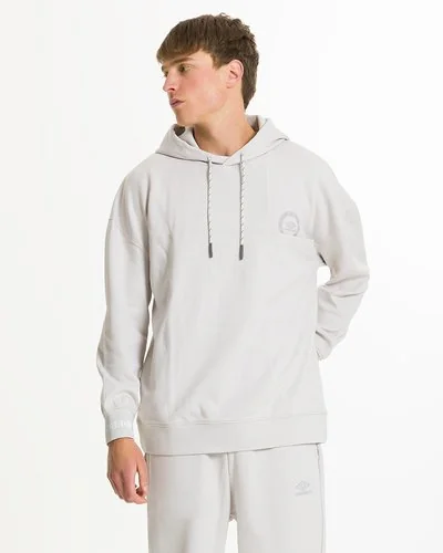 Hooded sweatshirt with front print - Glacier Gray