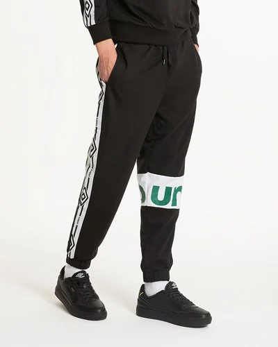 Pantaloni con banda logata in cotone leggero - Nero