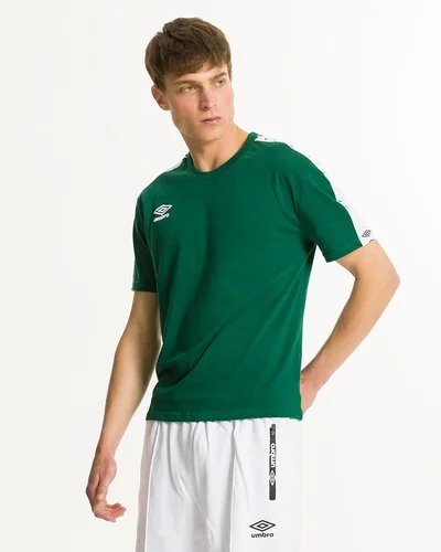Cotton T-shirt with printed side logo and logo band on sleeves