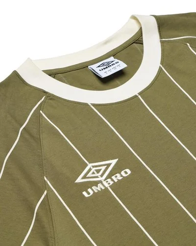 Tops Umbro - Embroidered logo striped T-shirt - Military Green -  3