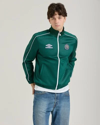 Striped Track Jacket fullzip - Botanical Green