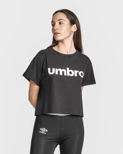 Cotton cropped t-shirt - Black