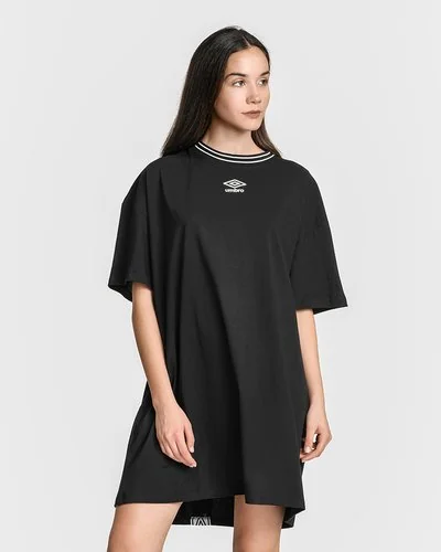Dress with logo print band - Black