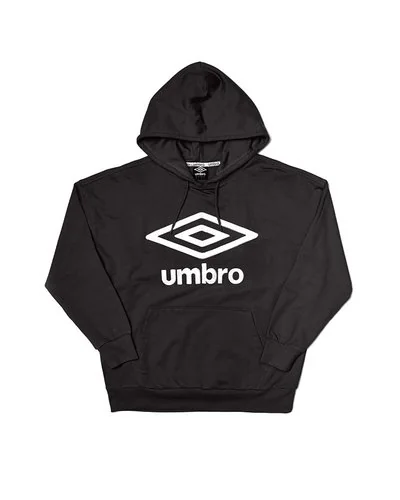 Woman brushed fleece big logo hoodie - Black