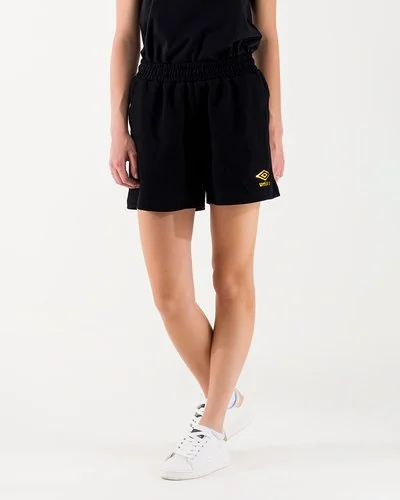 Pantaloncini in cotone con logo gold - Nero